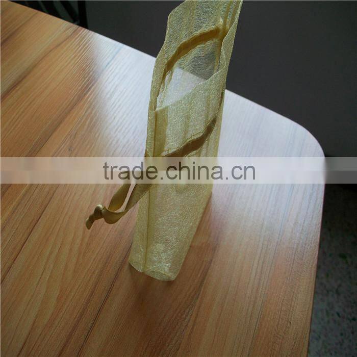 Custom recycled organza drawstring bag for shoes or gifts