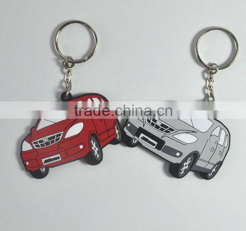 Guangzhou factory promotional soft pvc 3d key chain / pvc plastic key ring
