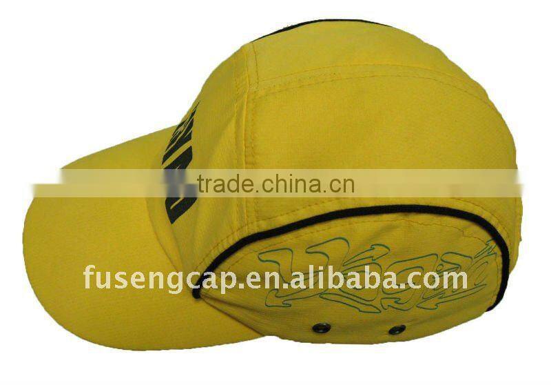Promotional yellow polyester sport caps with printing Chinese hat