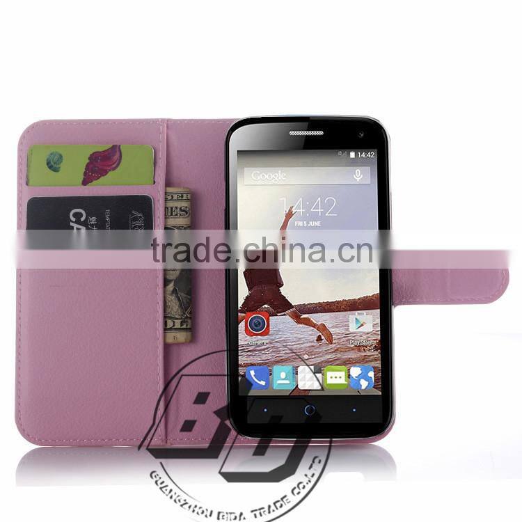 Manufacturer Wholesale Magnetic flip leather wallet case with card slots For ZTE Blade Q Lux 4G Super China Supplier