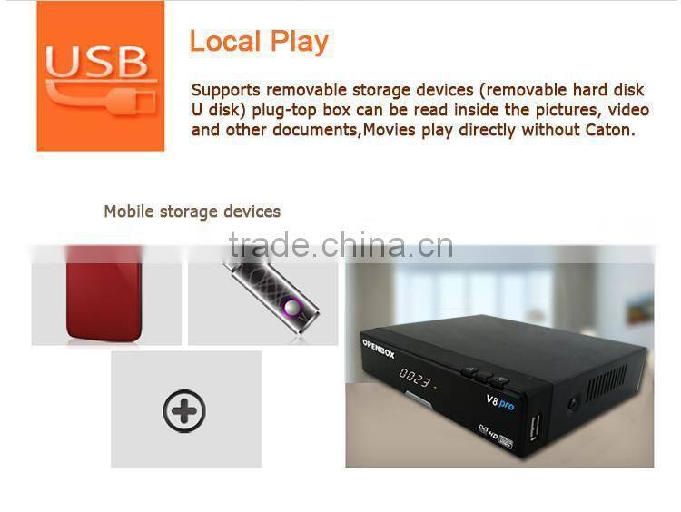 2015 best selling product V8 PRO IPTV satellite TV receiver ,support WIFI network sharing