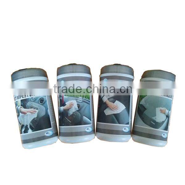 China OEM barrelled high quality multi-purpose thick waterless car interior cleaning wet wipes