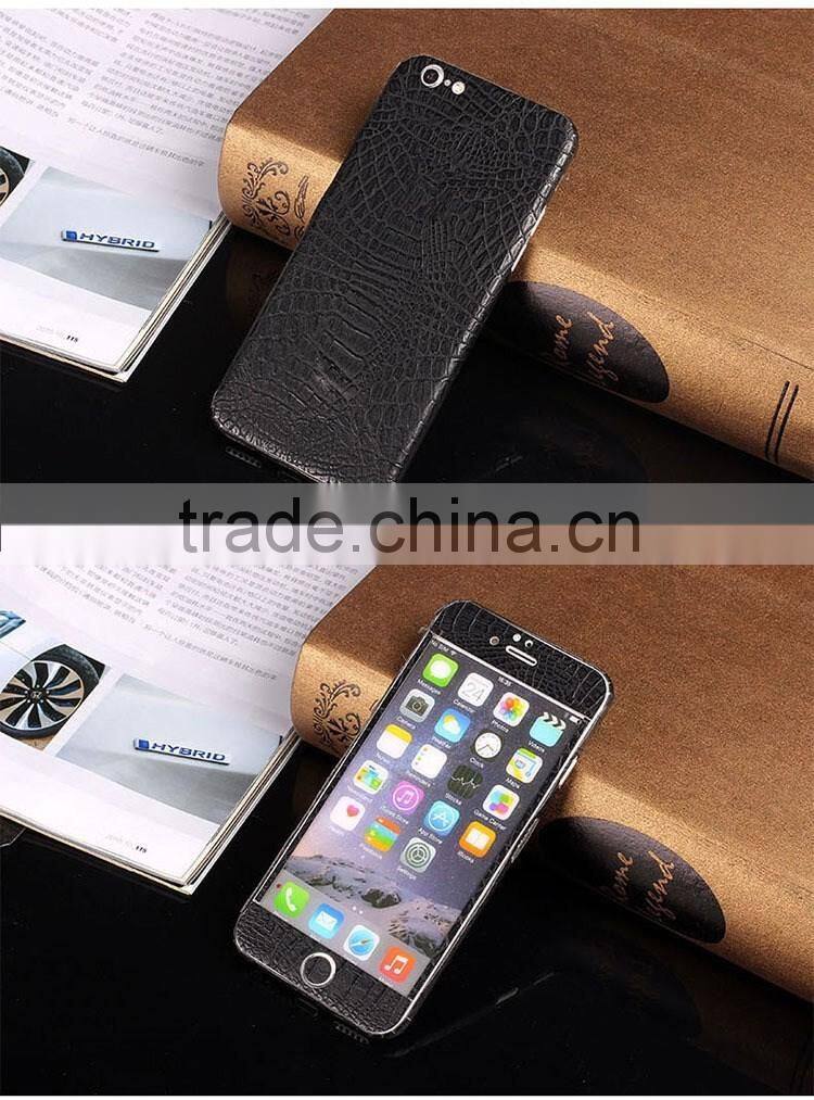 2016 new coming crocodile leather skin for iphone 6s plus, for iphone 6 plus sticker decal skin cover with leather material