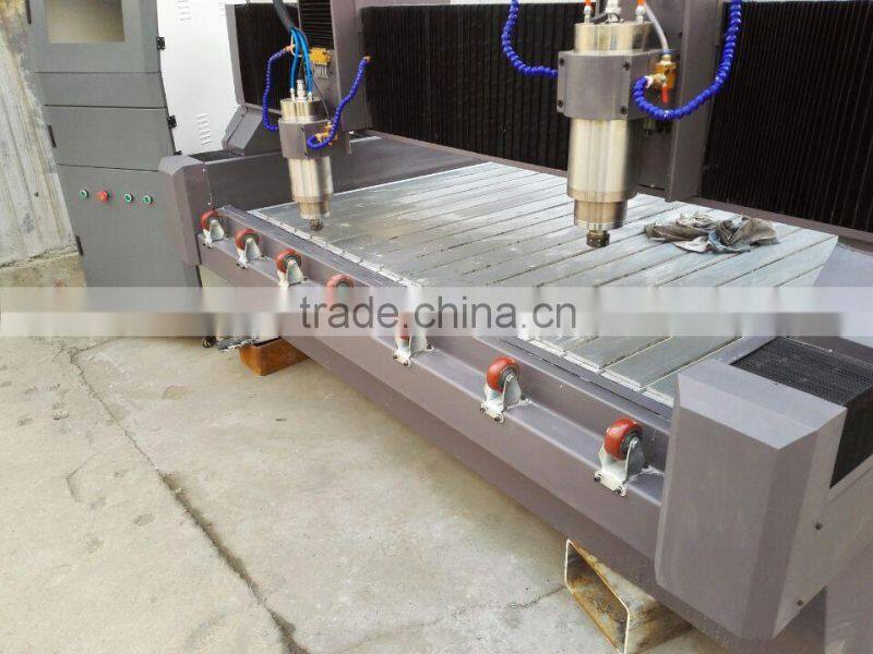 2 heads heavey cnc marble granite monuments wood stone machine
