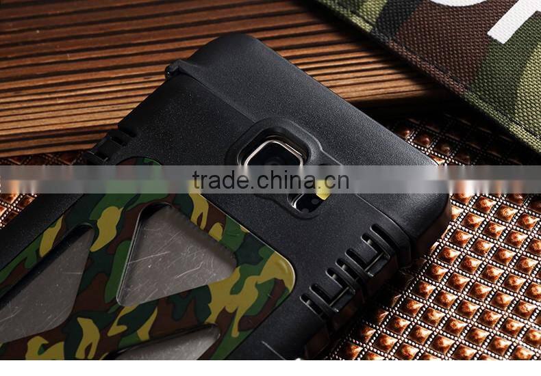 Stainless Steel Flip Smart Cover 360 Iron Man Metal Cover Case for Samsung Galaxy note 5 Camouflage Cool Style