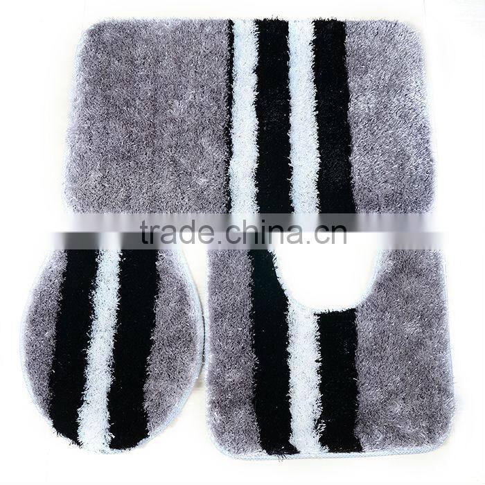 100%Polyester Shaggy 3PCS Bath Mats Set With Modern Design