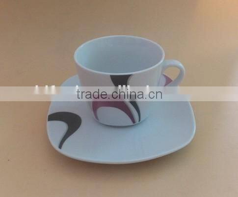 Fashion design coffee and tea set fine porcelain cups and saucers sets
