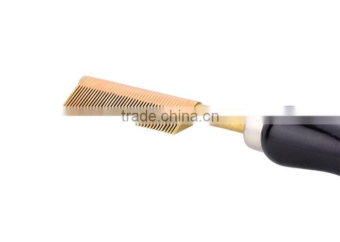 MY GIRL Golden Supreme Brass Pressing Curved Straightening Comb