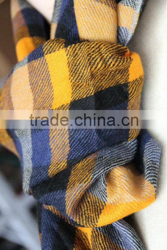 worsted cashmere light checked scarves