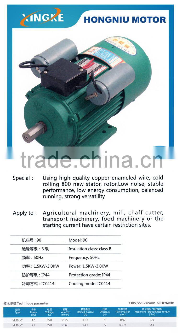 YL90L-2 double value capacitor asynchronous motor