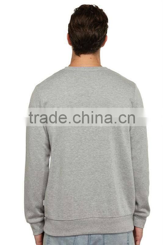 regular fit cheap wholesale custom crewneck sweatshirt men with one pocket on the chest