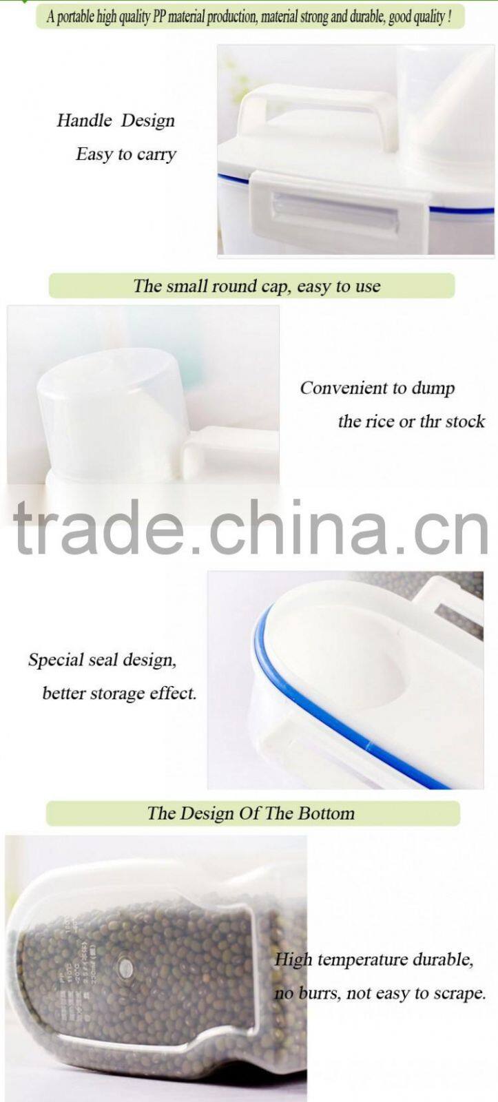 Dry Food Containers Eco-friendly Plastic Storage Boxes Rice/Cereal Holders