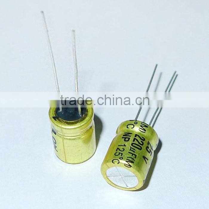 220UF/16V 6*7 green metallized polyester film capacitor