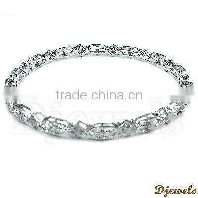 White Gold Diamond Bangles, Diamond Wedding Bangles, White Gold Jewelry