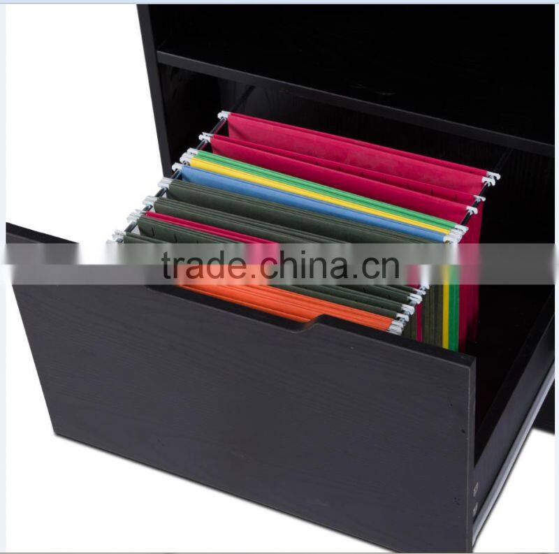 E1 Grade Partical Board L-shape Black Corner Computer Desk With Drawers