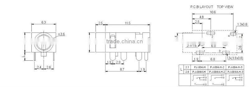 mini 3.5 phone jack to usb female PJ-004-H