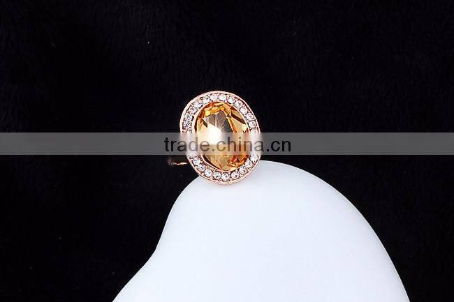 18K gold color rings with blue Gemstone 3gram gold ring