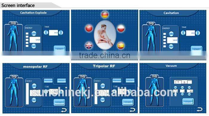 Multi function portable vacuum tripolar rf cavitation for weight loss