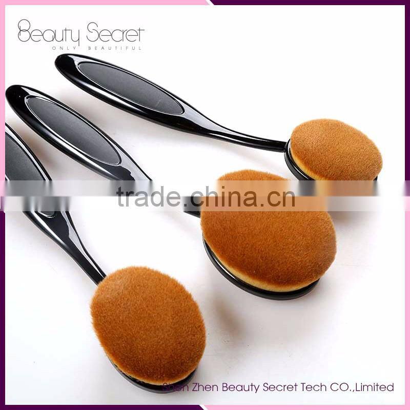 shenzhen makeup brush factory glitter oval makeup brush set 10pcs
