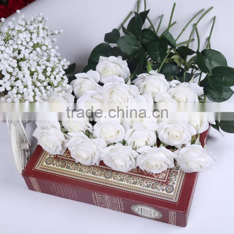 53cm good quality artificial orange rose for valentine's day