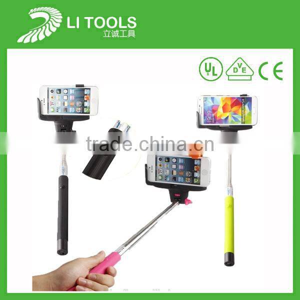 Hot sale extendable cable take pole mobile phone selfie stick holder