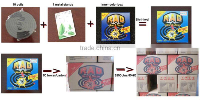 Africamarket Factory wholesale RAD High quality cheap price Black Smokeless Mosquito killer coil