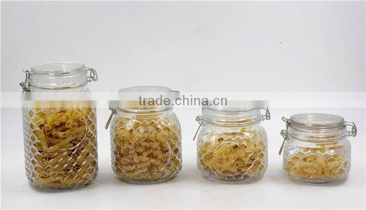 500ml Airtight Square Glass Canister Jar