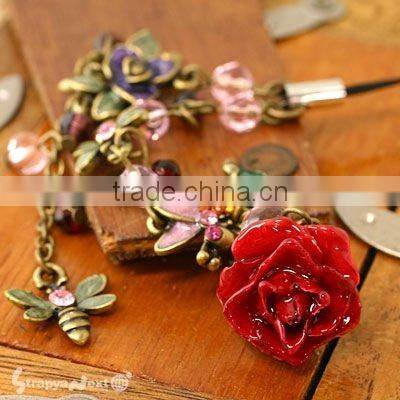 Beautiful resin jewelry real flower for mobile