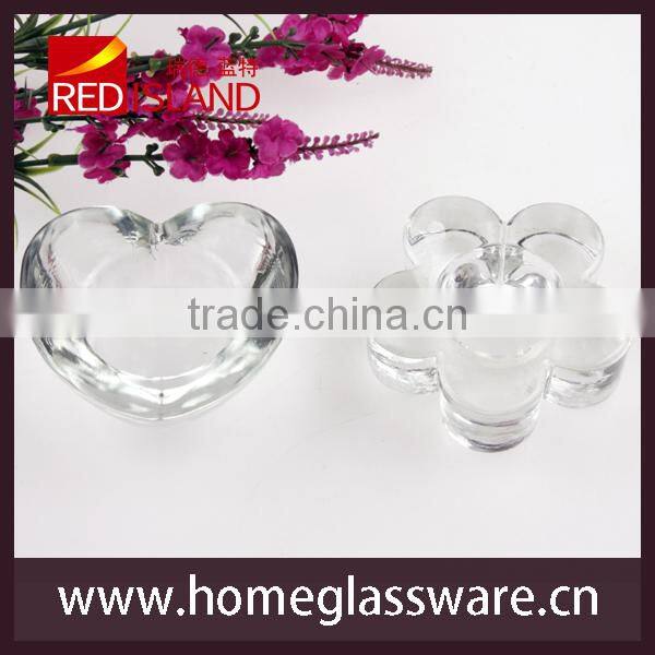 glass heart candle holder decoration