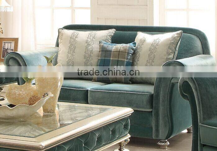BISINI New Arrival European Style Living Room Sofa, Velvet Upholsteried Sofa Set, Sectional Leisure Furniture Sofa (BF01-X1194)