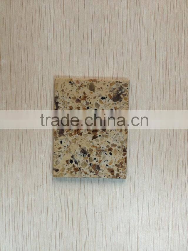 Cheap artificial yellow quartz stone tiles for sale