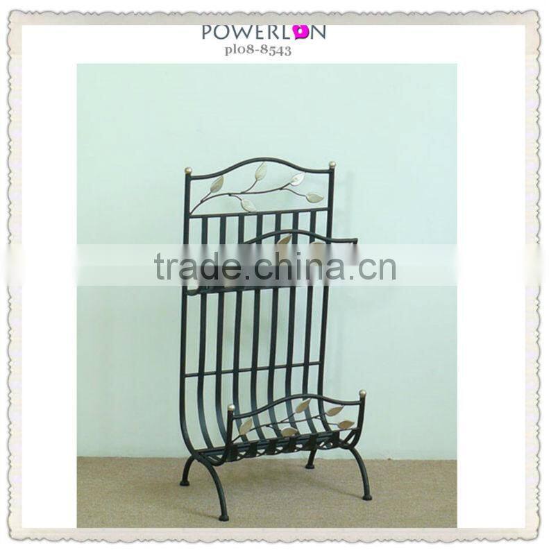 Outdoor elegant decorative 3-tier metal magazine display rack