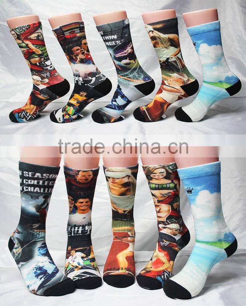 3D sublimation printing sock/adult 3d slipper socks