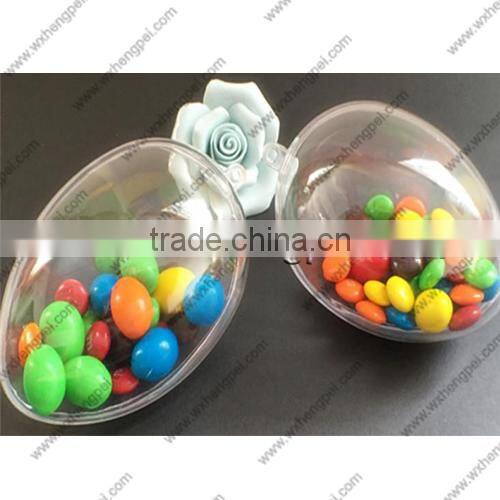 Cleverish portable cute transparent ellipse plastic storage jewelry wedding box kit
