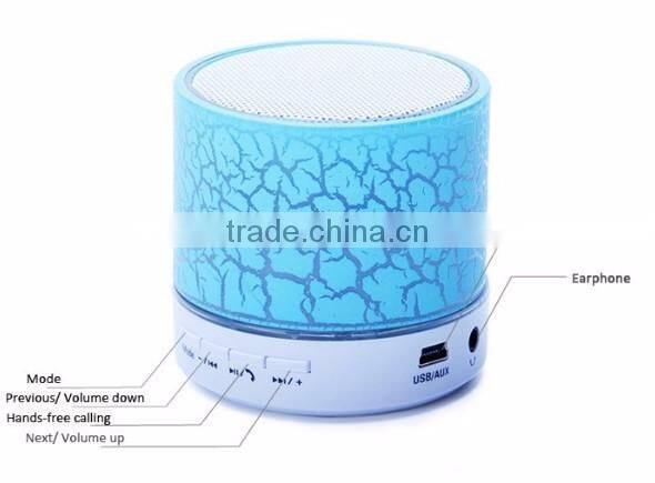 2016 Colorful Dazzle Light Crack Bluetooth Speaker Outdoor Portable Mini Bass Sound Box