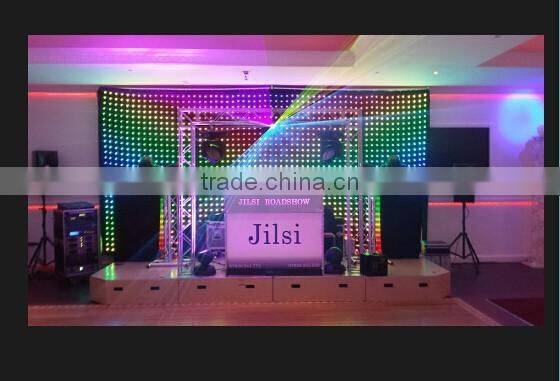 2015 New Hot sale full color transparent flexible curtain led display / programmable led curtain display