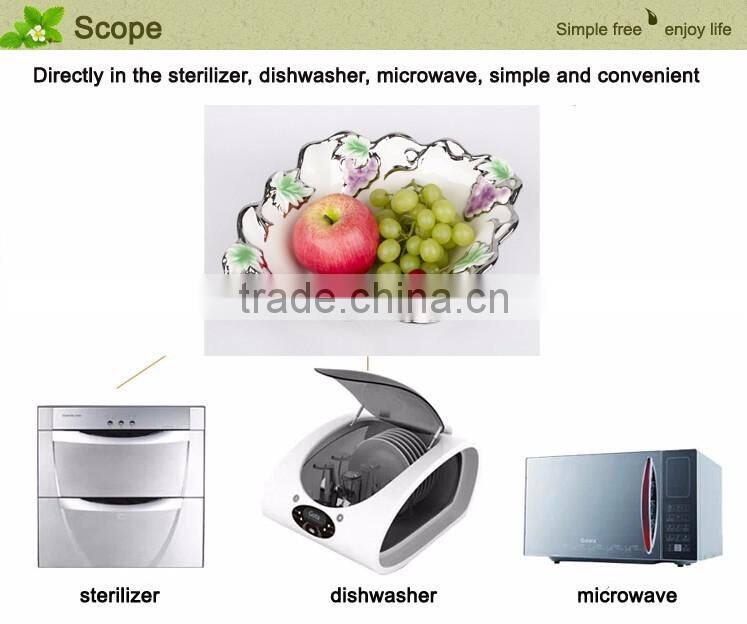 High Quality deep ceramic dish silver electroplate