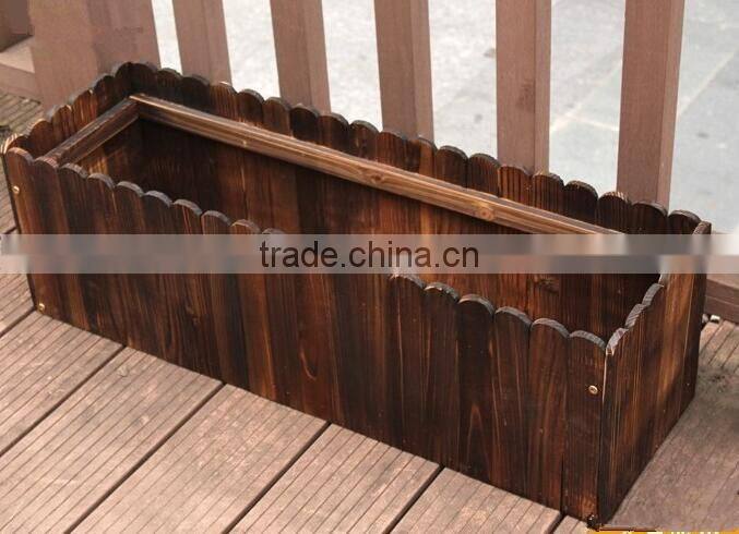 practical rectangular cedar wooden flower pots