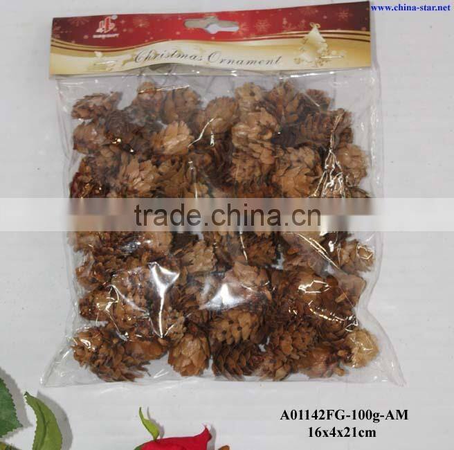 wash white santa pinecone ornament