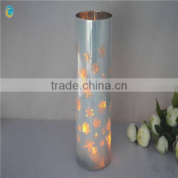 Clear Crystal Tall Glass Candle Holder For Home Decoration