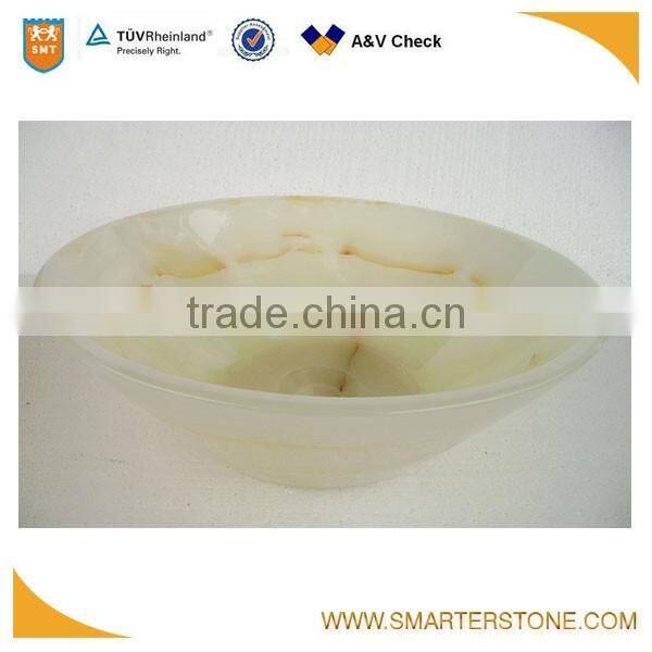 Wholesale light green stone onyx pedestal basin sink