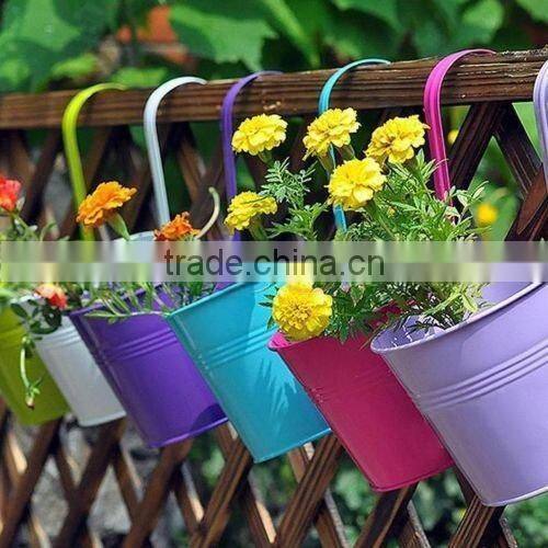 Good Quality Colorful Metal Flower planter with rim