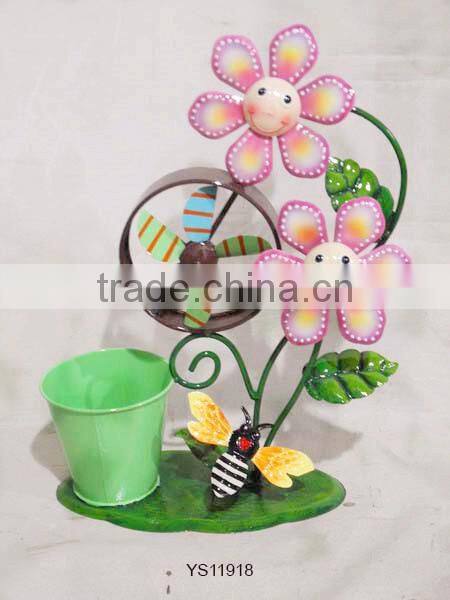 YS11918 flower windmill iron plant pot stand for sale with size