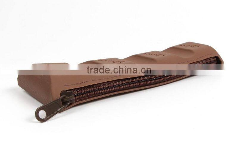 Chocolate Shaped Silicone Jelly Pencil Bag