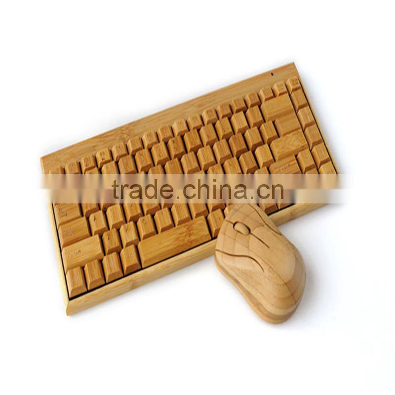 Classical elegant Chinese bamboo wireless suit one key area keyboard & mouse employed universally