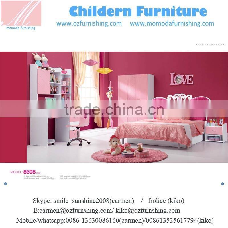 SJ8608 MOMODA girls pink coloful bed/kids bed
