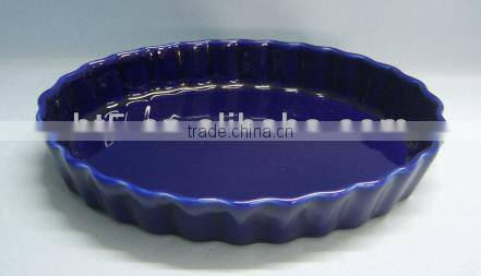 9" stoneware oval designed plate and pans