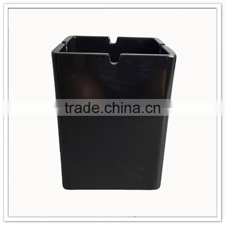 Wholesale smoking accessories black square ashtray with custom logo