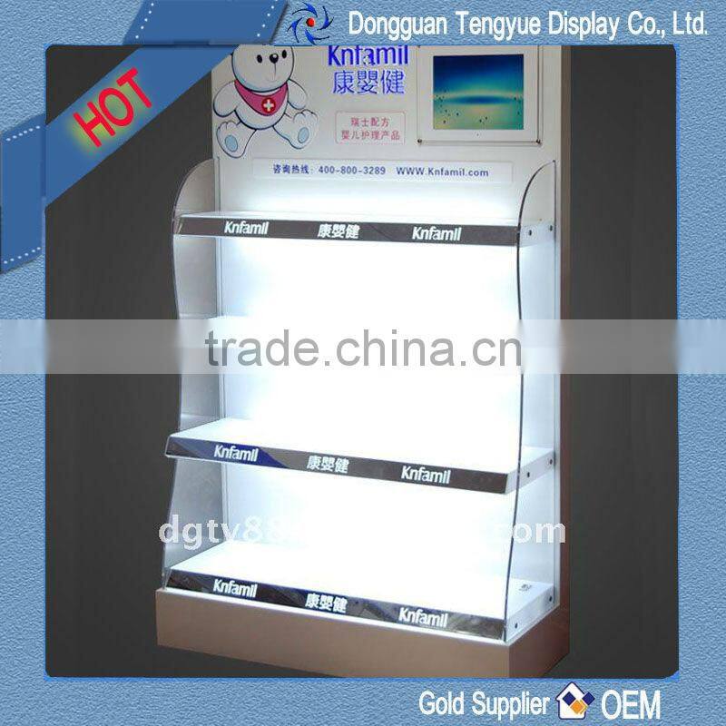 customized special design vacuum form thick plastic display shelf