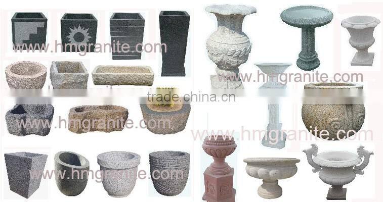 Yellow granite stone garden planter pot